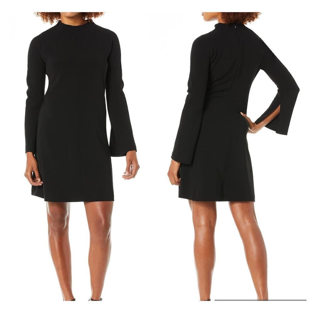 Theory Women's Admiral Crepe Dolman Shift Dress Classy Black Size 2